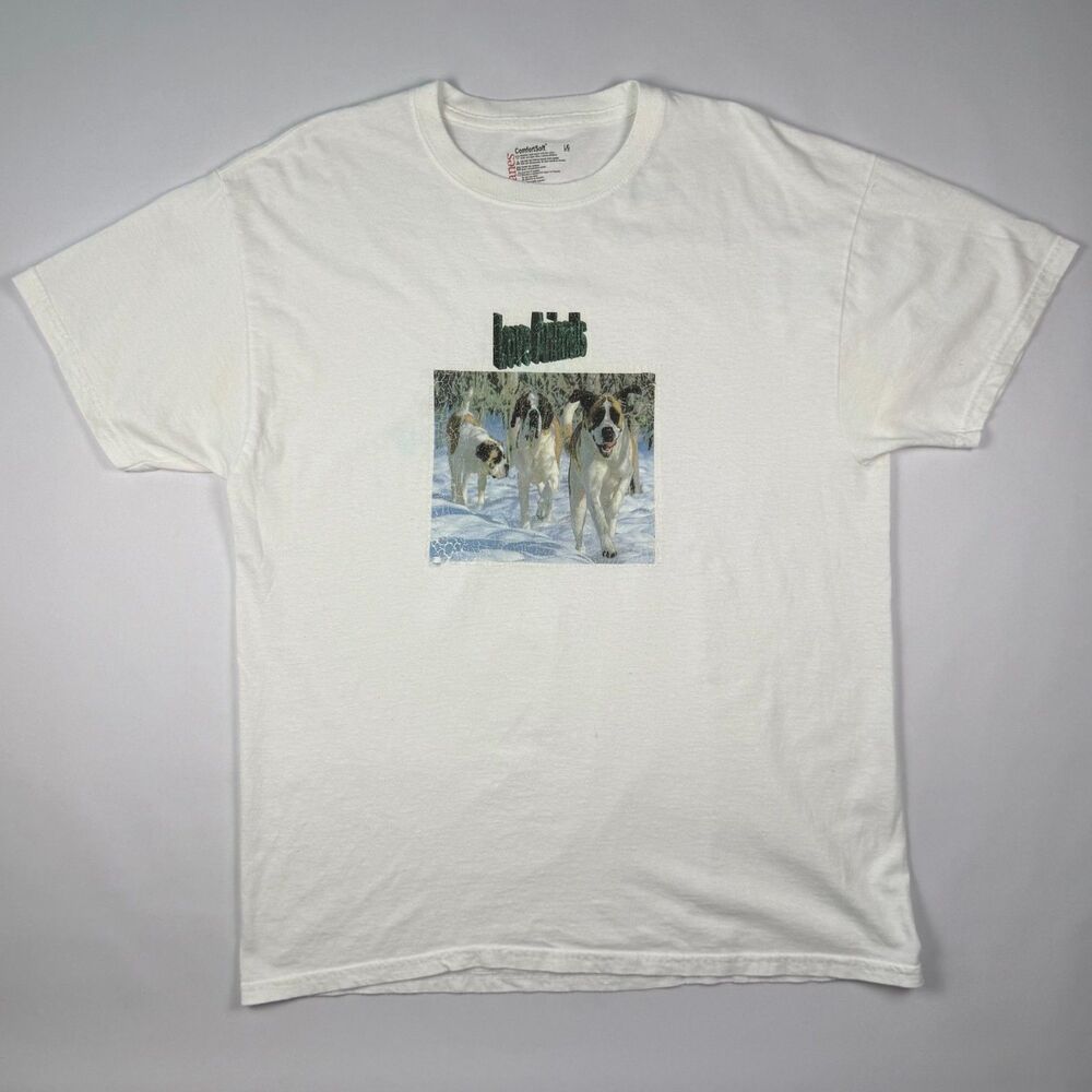 Vintage Love Animals Saint Bernard Dogs Graphic T-Shirt Large White Animal Tee